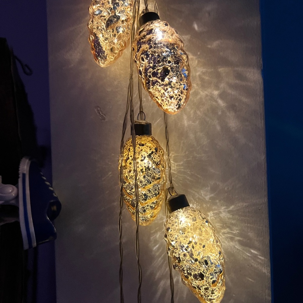 Elegant Gold Glass Pinecone Hanging Light Decor